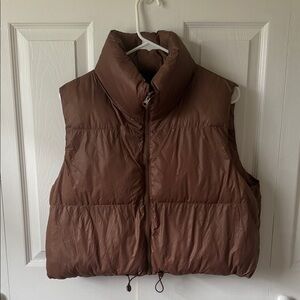 Women's Brown Puffer Vest